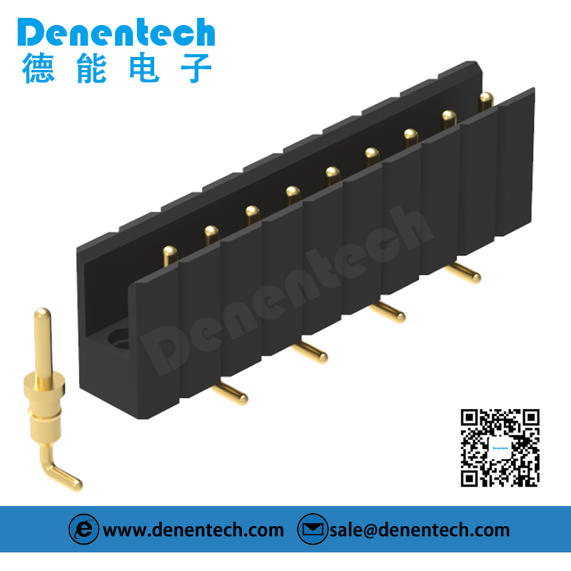 Denentech professional factory 2.54MM machined pin header H6.90xW4.36 single row straight SMT type 1 round hole socket